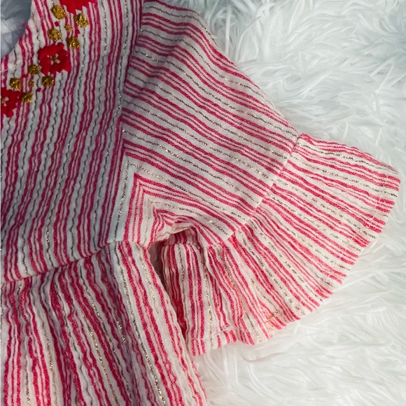 Toddler Girls Top | 2t | pink white gold stripe - Picture 3 of 10